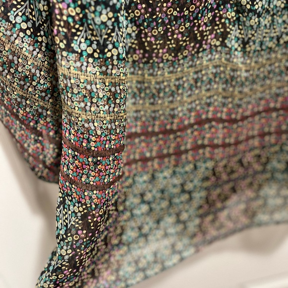 Anthropologie Maeve Poppy Print Pull Over 3/4 Length Sleeves V-neck Blouse Sz XS - Picture 8 of 12